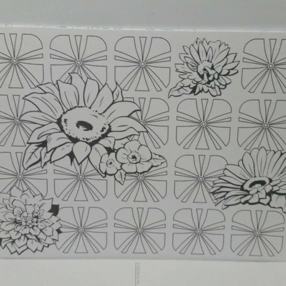 Adult Coloring Stationary Set Post Cards Notepads 8 Packs Flowers Animals Shells